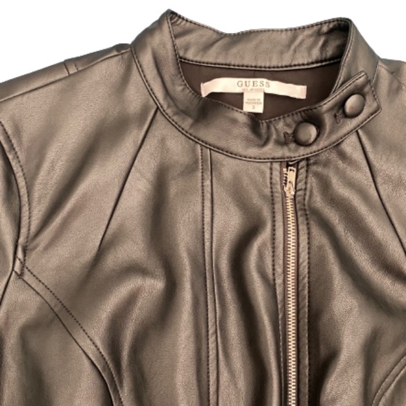 Guess Gabe Faux Leather Bomber Jacket - Picture 7 of 8